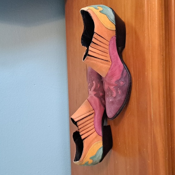Circle S Brand Western Suede Shoes Colorful Size 7.5M - Picture 6 of 7